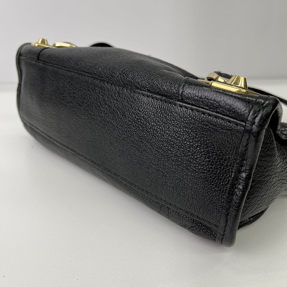 BALENCIAGA Metal City Shoulder Bag Leather Black - Picture 5 of 6